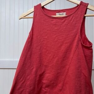 Madewell‎ Coral Slub Tank Top Women's Red Capsule Basic Casual 100 Cotton XXS